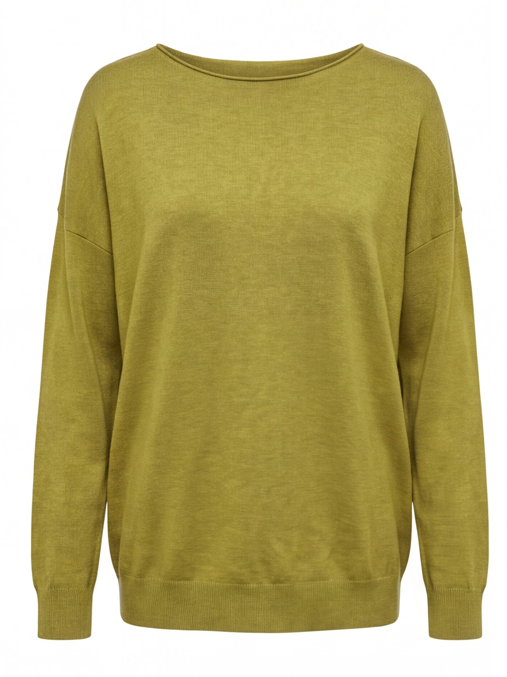 Dámsky pulóver s lodičkovým výstrihom OLIVE MELANGE olivovozelený s.WEAR 2